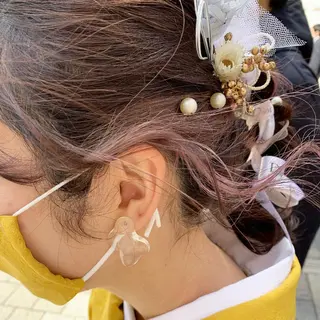 ロング カラー ヘアアレンジ 代表🎀 ふわモテ愛 され髪🩷yumiのヘアスタイル