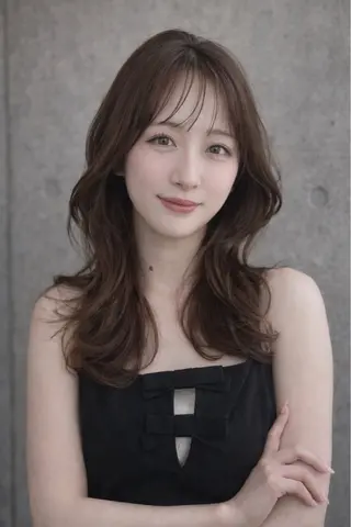 セミロング 恵比寿韓国レイヤー× 艶透明感カラー大場のヘアスタイル