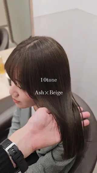 ミディアム カラー 縮毛矯正をしている人 のためのカラーのヘアスタイル