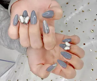 ネイル I-nailロング /ワンホン/キラキラのネイルデザイン