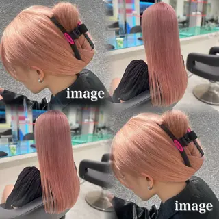 ロング カラー ヘアアレンジ トレンドモテカラー 🩷色落ちまで可愛くのヘアスタイル