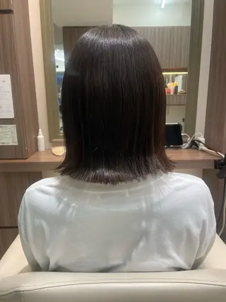 ミディアム 頭から整える美容師 松田のヘアスタイル