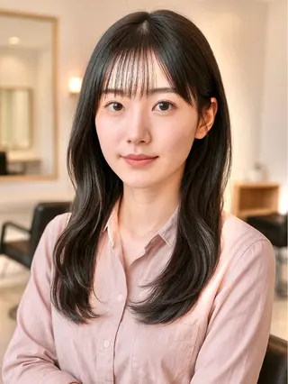 セミロング カラー 岡崎勇人/レイヤー/ 韓国/ケラチンTRのヘアスタイル