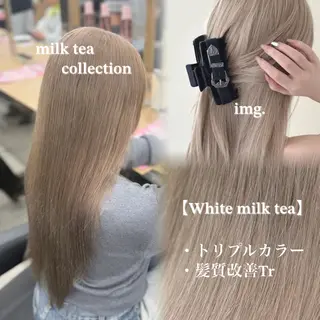 ロング カラー NAMI🤎ブラウン &ミルクティー🤍のヘアスタイル