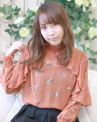 セミロング パーマ 柳澤 興輝のヘアスタイル