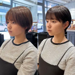 ショート カラー 似合わせショート🌿 ボブ🫧 乾辺真悠子のヘアスタイル