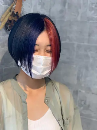 ショート メンズスタイル バレイヤージュ　齋藤のヘアスタイル