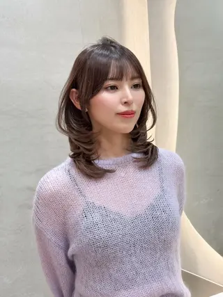 ミディアム レイヤー/ハッシュ/ ボブ/縮毛/内藤康太のヘアスタイル