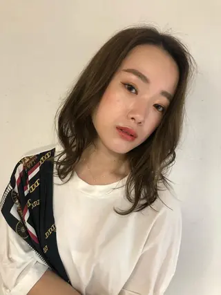 ミディアム カラー パーマ 眠れるヘッドスパ✨ chacoのヘアスタイル