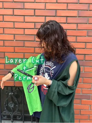 ロング パーマ 五十嵐 未悠のヘアスタイル