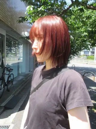 ミディアム カラー qpula misuzuのヘアスタイル