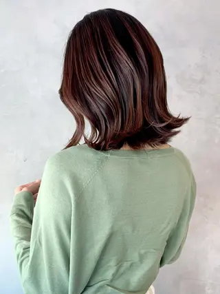 ミディアム カラー パーマ ヘアアレンジ ITbyALBUM 中野店のヘアスタイル