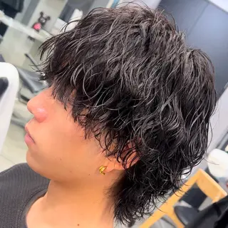 セミロング パーマ ヘアアレンジ メンズ fifth 石川 凪のヘアスタイル