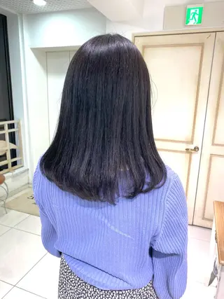 セミロング カラー ヘアアレンジ 透明感カラー 古山 結季🌙🖤のヘアスタイル