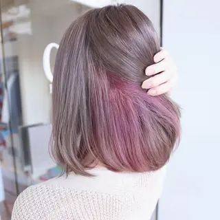 ミディアム カラー 限定1名撮影モデル 村中衣里のヘアスタイル