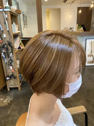 ショート カラー 髪質改善推し 巽のヘアスタイル