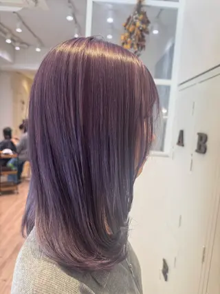 ミディアム カラー 河添 麗菜のヘアスタイル