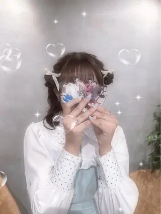 ミディアム ヘアアレンジ 銀座レイヤーカット ×シースルー前髪のヘアスタイル