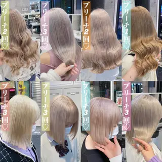 セミロング 🤍ムラ修正ブリーチ 🤍原宿/YUUのヘアスタイル