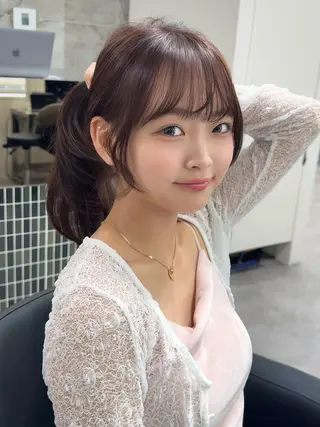 ミディアム カラー 🎀レイヤー×透明感 ×髪質改善🎀米田のヘアスタイル
