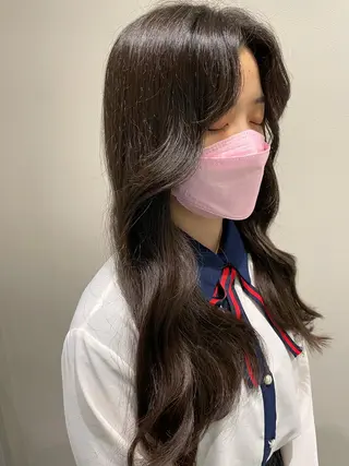 ロング ヘアアレンジ レイヤー/髪質改善 縮毛/ハッシュカットのヘアスタイル