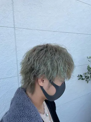 ミディアム カラー パーマ 鵜飼 真伍のヘアスタイル