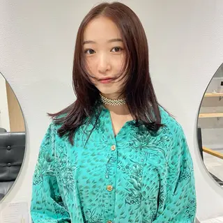 セミロング カラー 🍊暖色×顔周り 🍊cocoroのヘアスタイル