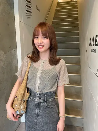 セミロング カラー 久保田 千尋のヘアスタイル