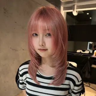ミディアム はなか こうすけのヘアスタイル