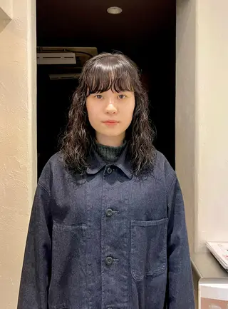 ミディアム パーマ ショート& パーマ　坂本のヘアスタイル