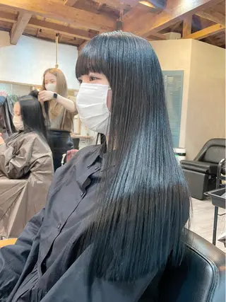 ロング カラー 顔周りカット 【オノザワリョウ】のヘアスタイル