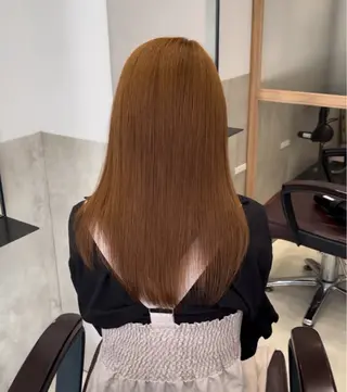 セミロング 縮毛矯正クロスパーマ 益子達也のヘアスタイル