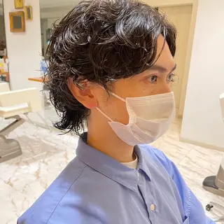 ミディアム パーマ メンズ Kinoshita Akieのヘアスタイル