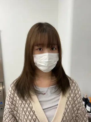 ミディアム ハルカ 透明感カラー 美髪縮毛矯正🥣のヘアスタイル