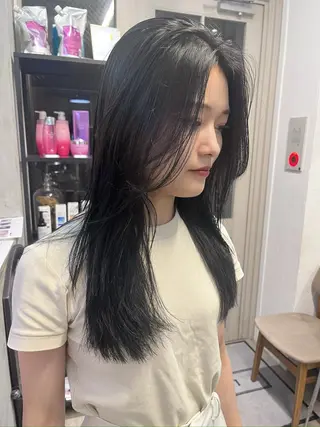 ロング カラー 赤み消しカラー/ ナチュラル/トモキのヘアスタイル