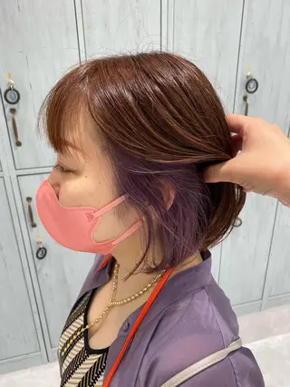 ミディアム カラー 中川 茜里のヘアスタイル