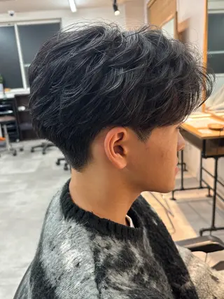 メンズ 保立/フェザーパーマ /メンズカット千葉のヘアスタイル