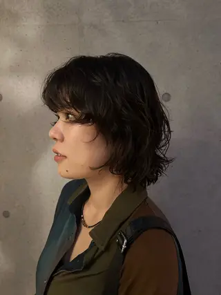 ミディアム パーマ 似合わせカット /パーマ岡本淳平のヘアスタイル