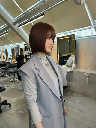 ショート カラー 縮毛矯正×艶髪カラー 髪質改善/三ツ木のヘアスタイル