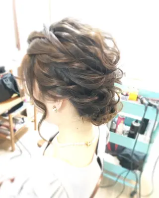 セミロング ヘアアレンジ キッズ ネイル 早朝✨ヘアセット 着付け/清水玲歌のヘアスタイル