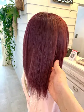 ミディアム カラー ブリーチ有無Wカラー メンズパーマ大成のヘアスタイル
