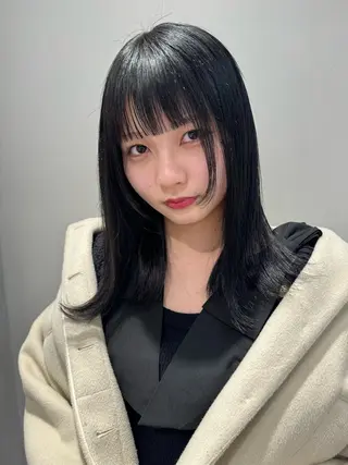 ミディアム カラー 高畑 恵莉 👒 暖色 / 艶髪 🧺のヘアスタイル