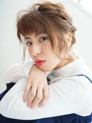 ショート ミディアム カラー ヘアアレンジ 花井 啓好のヘアスタイル