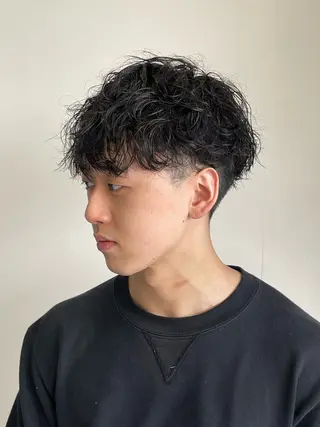 パーマ メンズ ボブモデル募集/ 青木亮太郎のヘアスタイル