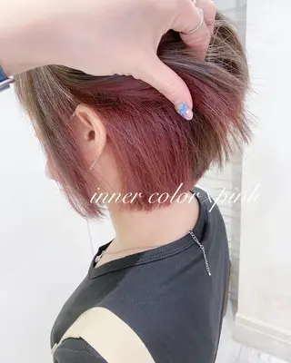 ショート 横浜🍒ルーツカラー エクステ/RIEのヘアスタイル