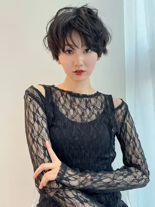 ショート カラー パーマ 戸塚 直人のヘアスタイル