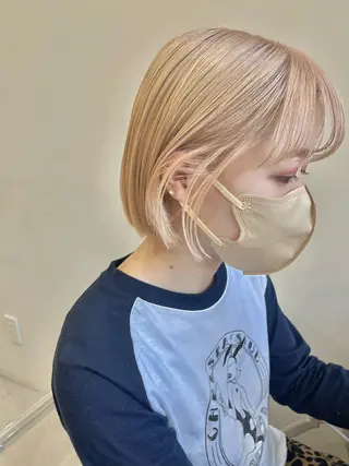 ミディアム カラー 広島:ミルキーカラー tsumaのヘアスタイル