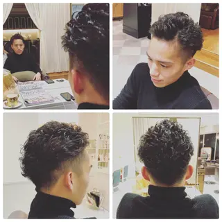 ショート パーマ メンズ 坂元 智信のヘアスタイル