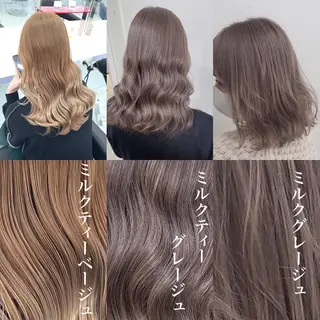 セミロング カラー 🫧ハイトーン🫧 ベージュ🫧徹哉のヘアスタイル
