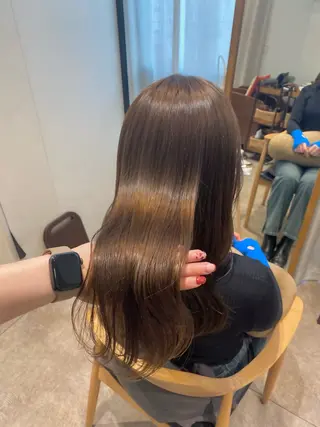 セミロング カラー 透明感カラー/韓国 ヘア🩶yuri🩵のヘアスタイル